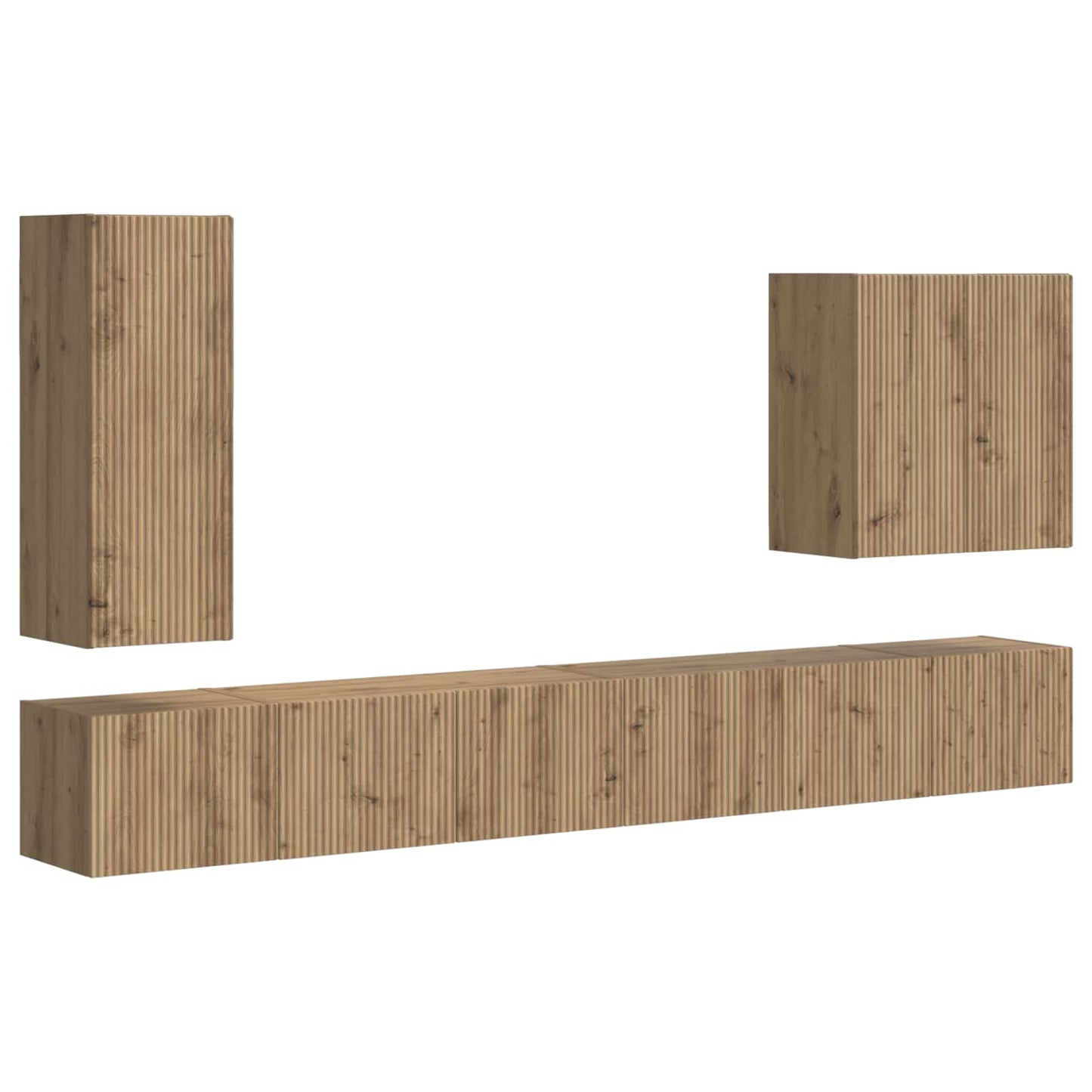 TV Wall Cabinet Set Wall-mounted 6 pcs Artisan Oak