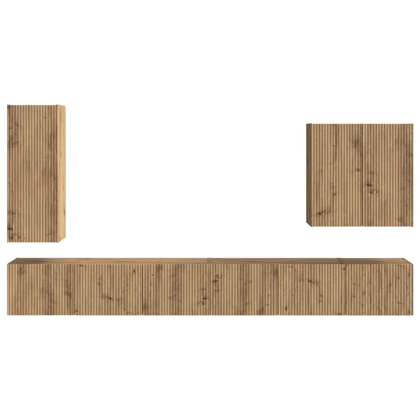 TV Wall Cabinet Set Wall-mounted 6 pcs Artisan Oak