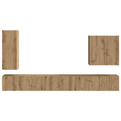TV Wall Cabinet Set Wall-mounted 6 pcs Artisan Oak