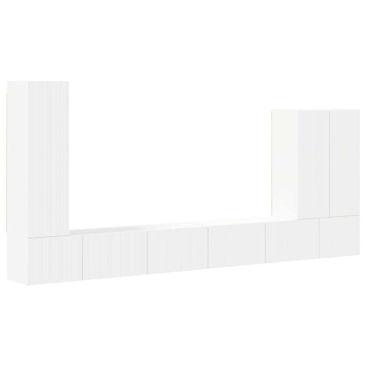 TV Wall Cabinet Set 6 pcs White