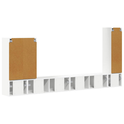 TV Wall Cabinet Set Wall-mounted 6 pcs White