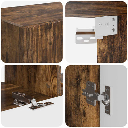 TV Wall Cabinet Set Wall-mounted 6 pcs Smoked Oak