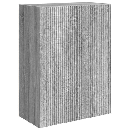 TV Wall Cabinet Set Wall-mounted 6 pcs Grey Sonoma