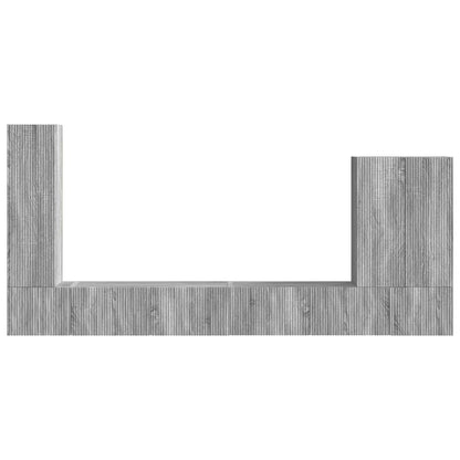 TV Wall Cabinet Set Wall-mounted 6 pcs Grey Sonoma