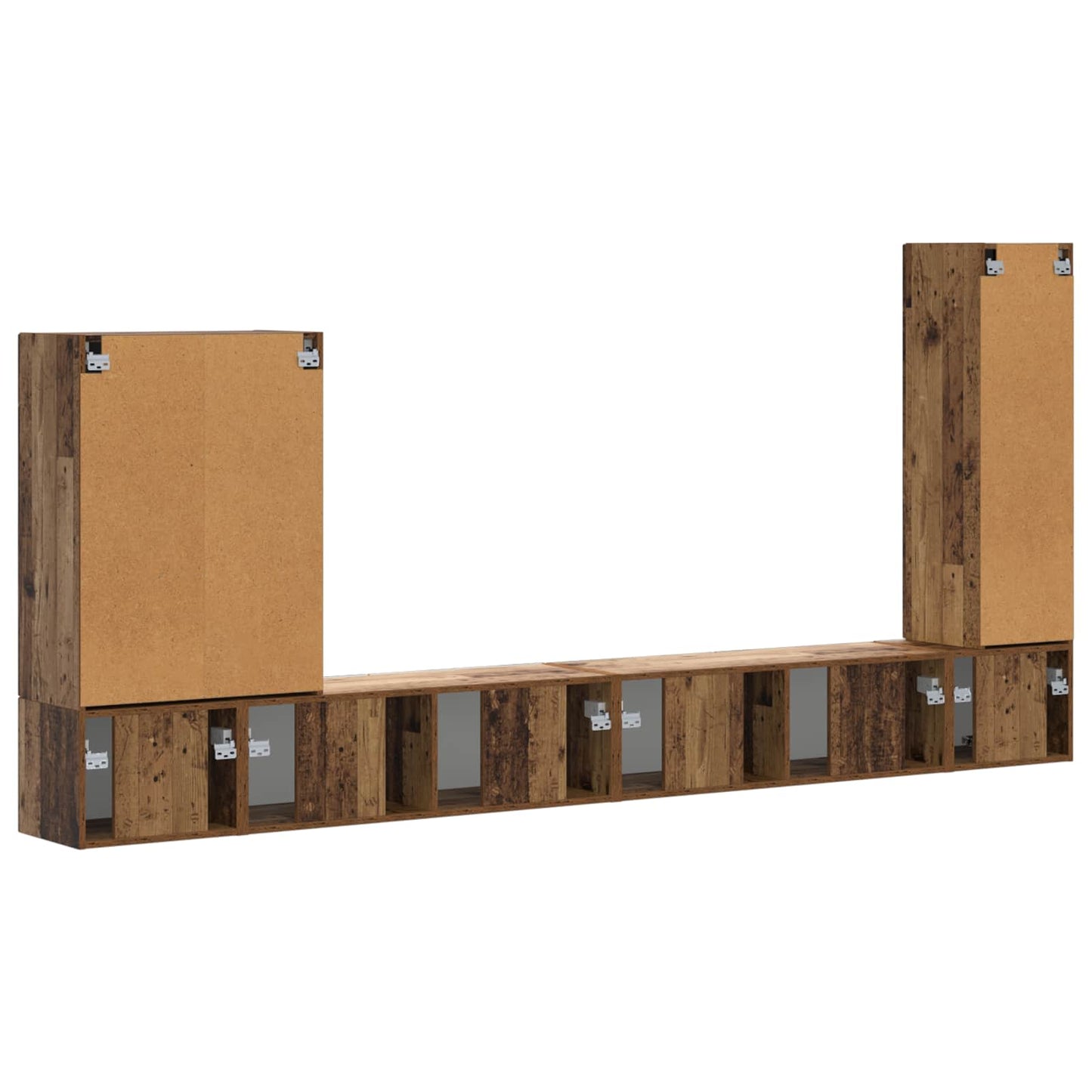 TV Wall Cabinet Set Wall-mounted 6 pcs Old Wood