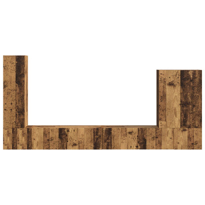 TV Wall Cabinet Set Wall-mounted 6 pcs Old Wood