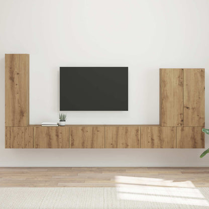 TV Wall Cabinet Set Wall-mounted 6 pcs Artisan Oak