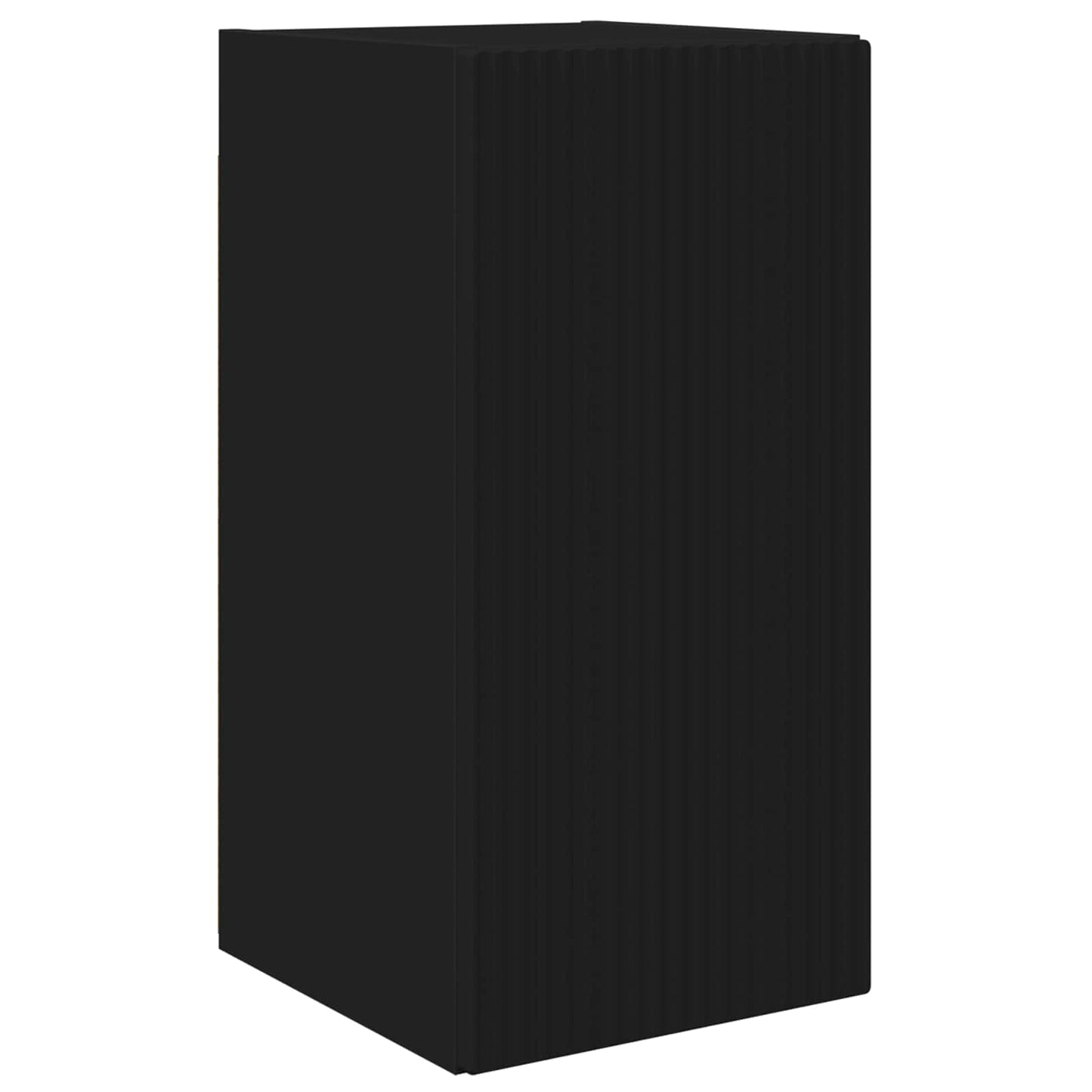 TV Cabinet Set Wall-mounted 2 pcs Black Engineered Wood