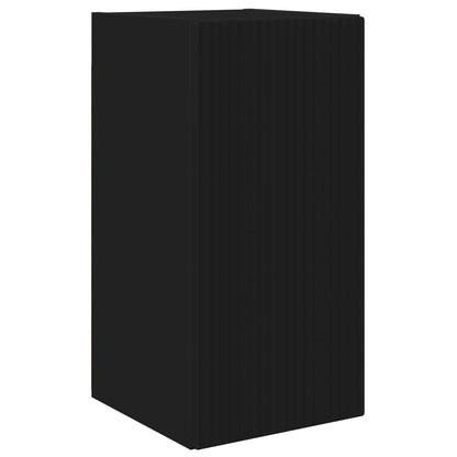 TV Cabinet Set Wall-mounted 2 pcs Black Engineered Wood