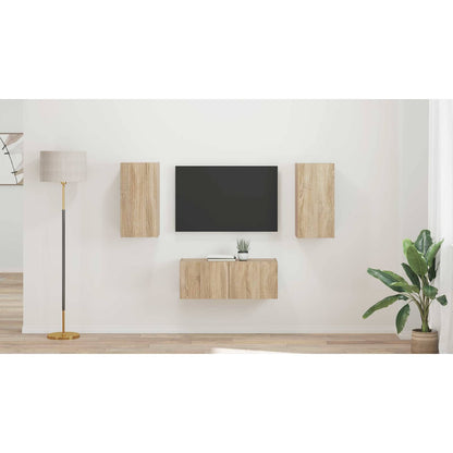 TV Cabinet Set Wall-mounted 2 pcs Sonoma Oak Engineered Wood