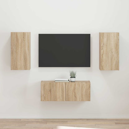 TV Cabinet Set Wall-mounted 2 pcs Sonoma Oak Engineered Wood