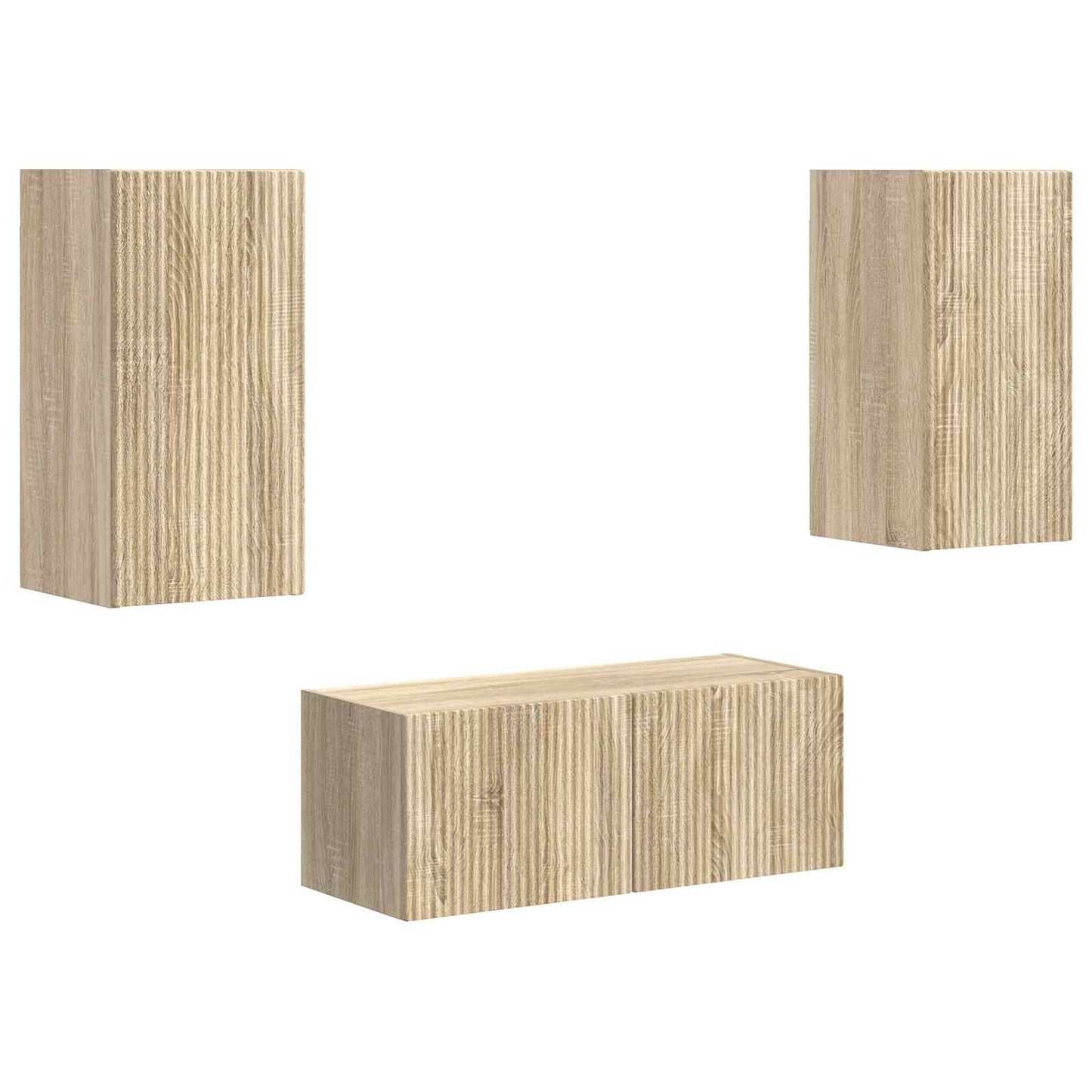 TV Cabinet Set Wall-mounted 2 pcs Sonoma Oak Engineered Wood