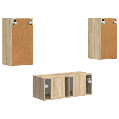 TV Cabinet Set Wall-mounted 2 pcs Sonoma Oak Engineered Wood