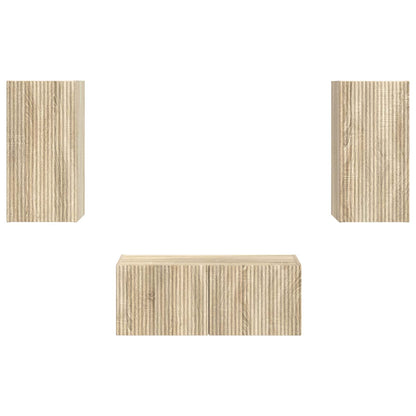 TV Cabinet Set Wall-mounted 2 pcs Sonoma Oak Engineered Wood
