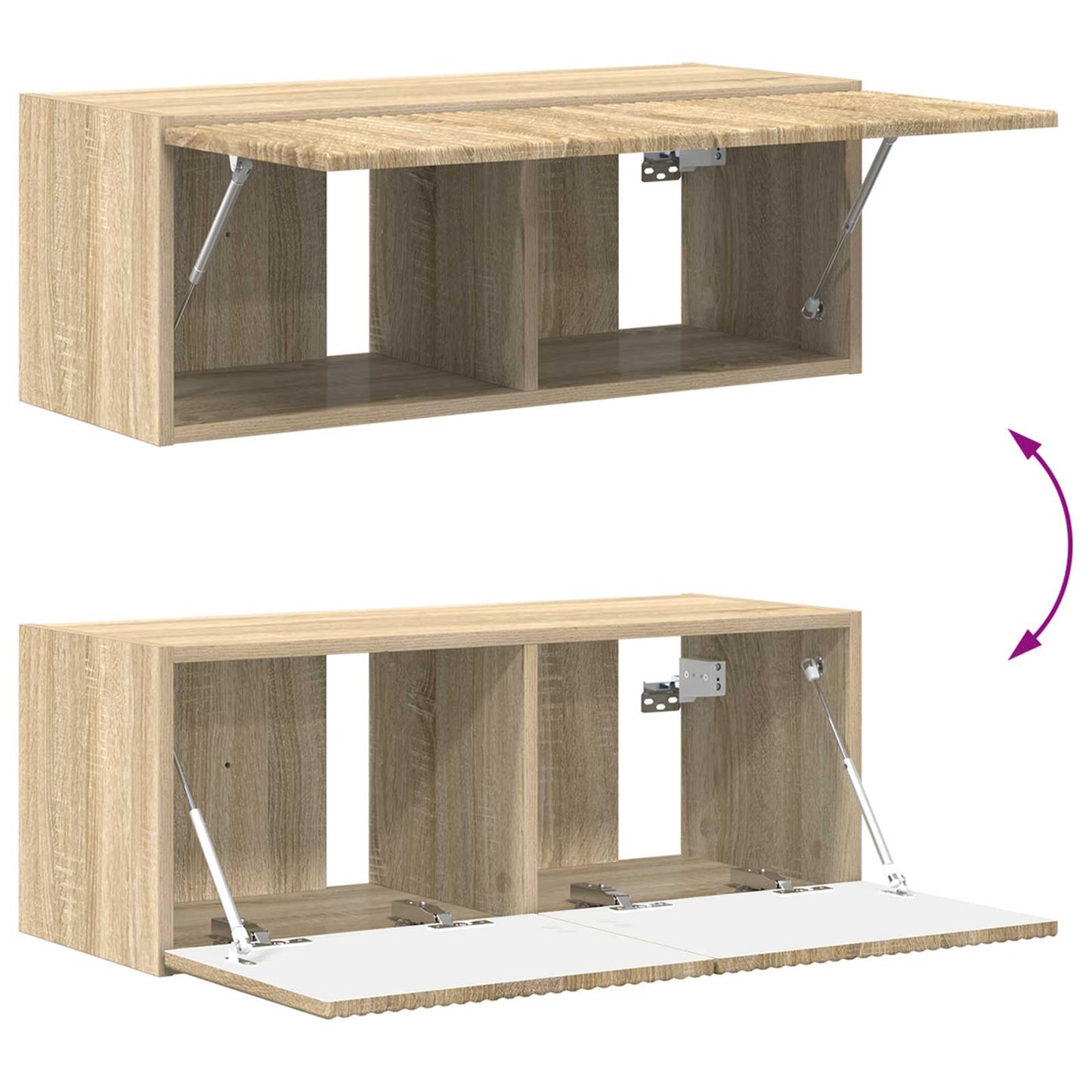 TV Cabinet Set Wall-mounted 2 pcs Sonoma Oak Engineered Wood
