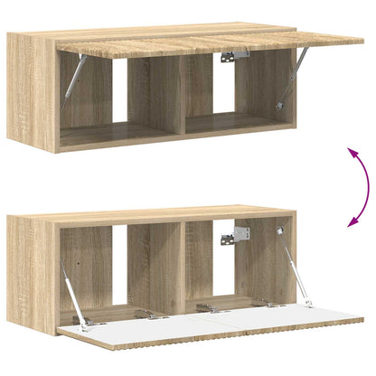 TV Cabinet Set Wall-mounted 2 pcs Sonoma Oak Engineered Wood
