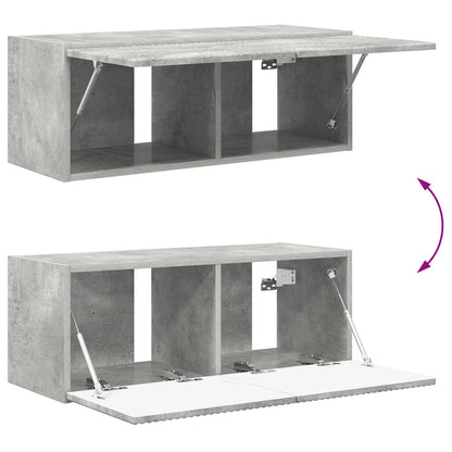 TV Cabinet Set Wall-mounted 2 pcs Concrete Grey Engineered Wood