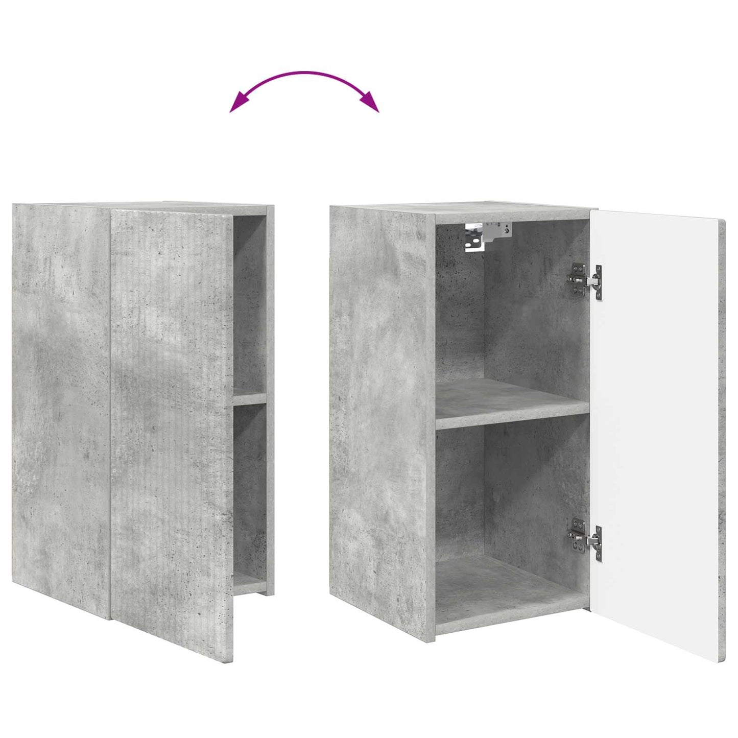 TV Cabinet Set Wall-mounted 2 pcs Concrete Grey Engineered Wood