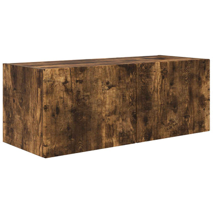 TV Cabinet Set Wall-mounted 2 pcs Smoked Oak Engineered Wood