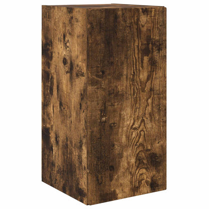 TV Cabinet Set Wall-mounted 2 pcs Smoked Oak Engineered Wood