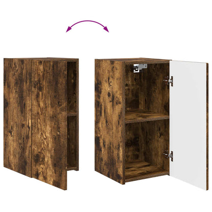 TV Cabinet Set Wall-mounted 2 pcs Smoked Oak Engineered Wood