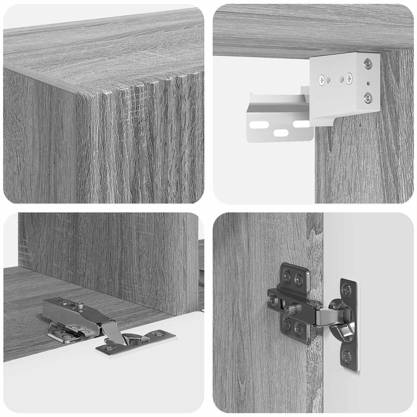 TV Cabinet Set Wall-mounted 2 pcs Grey Sonoma Engineered Wood