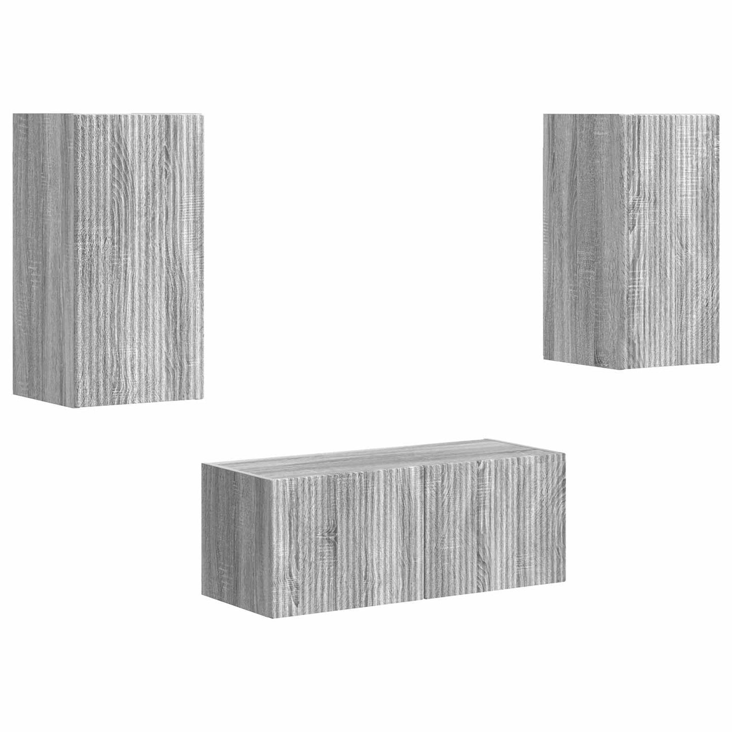 TV Cabinet Set Wall-mounted 2 pcs Grey Sonoma Engineered Wood