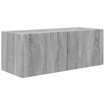 TV Cabinet Set Wall-mounted 2 pcs Grey Sonoma Engineered Wood