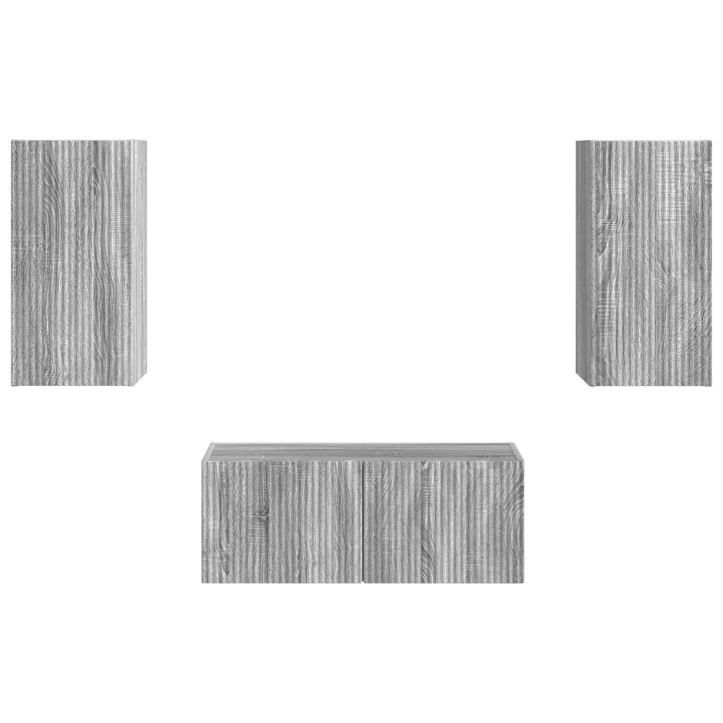TV Cabinet Set Wall-mounted 2 pcs Grey Sonoma Engineered Wood