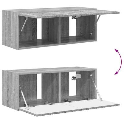 TV Cabinet Set Wall-mounted 2 pcs Grey Sonoma Engineered Wood