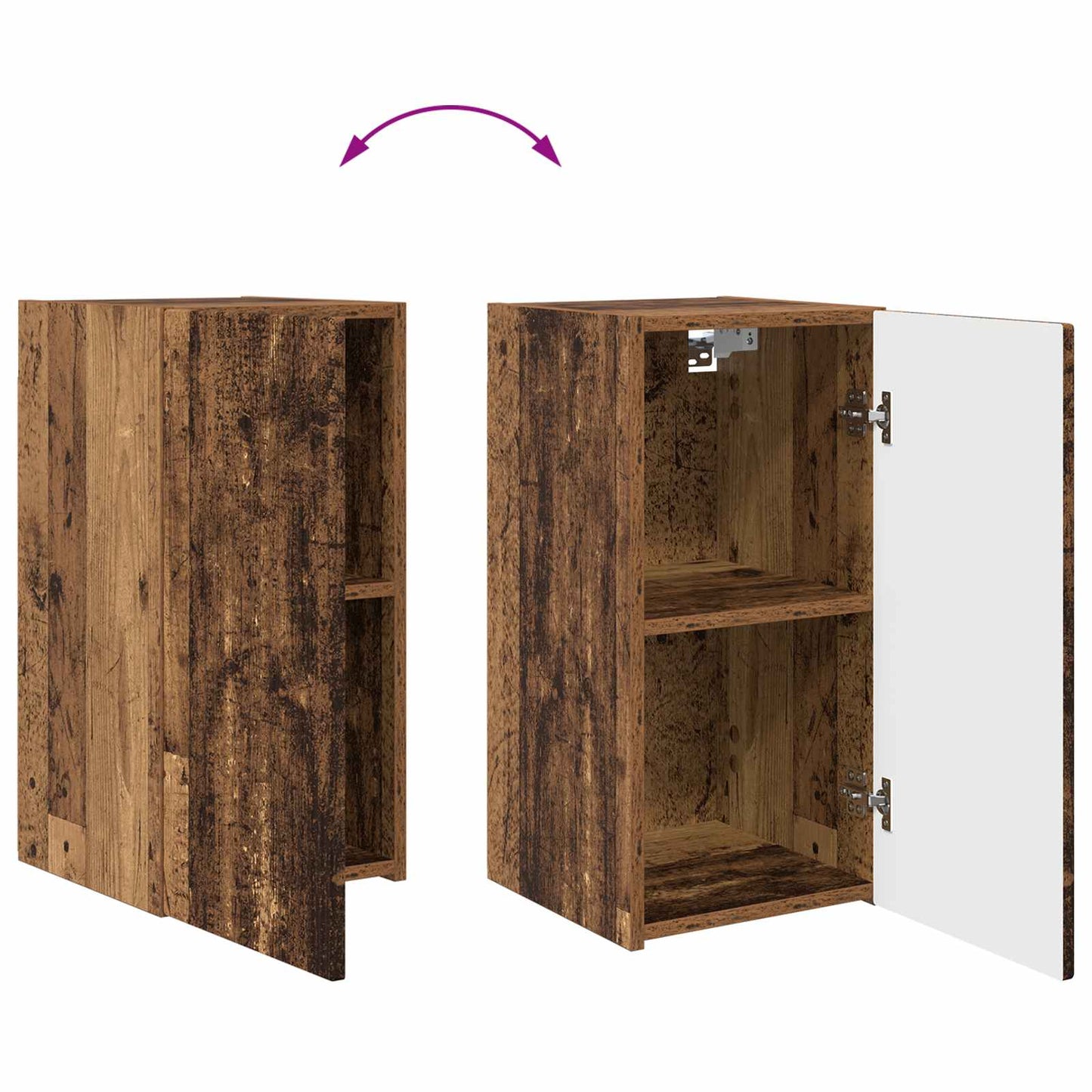 TV Cabinet Set Wall-mounted 2 pcs Old Wood Engineered Wood