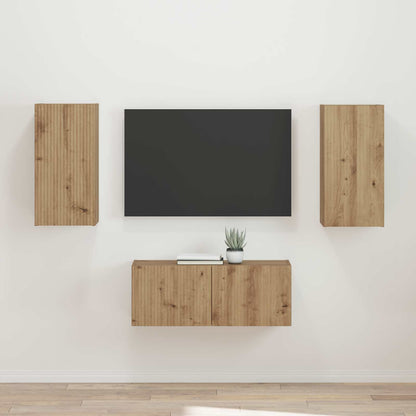 TV Cabinet Set 2 pcs Artisan Oak Engineered Wood