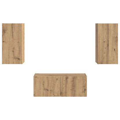 TV Cabinet Set 2 pcs Artisan Oak Engineered Wood