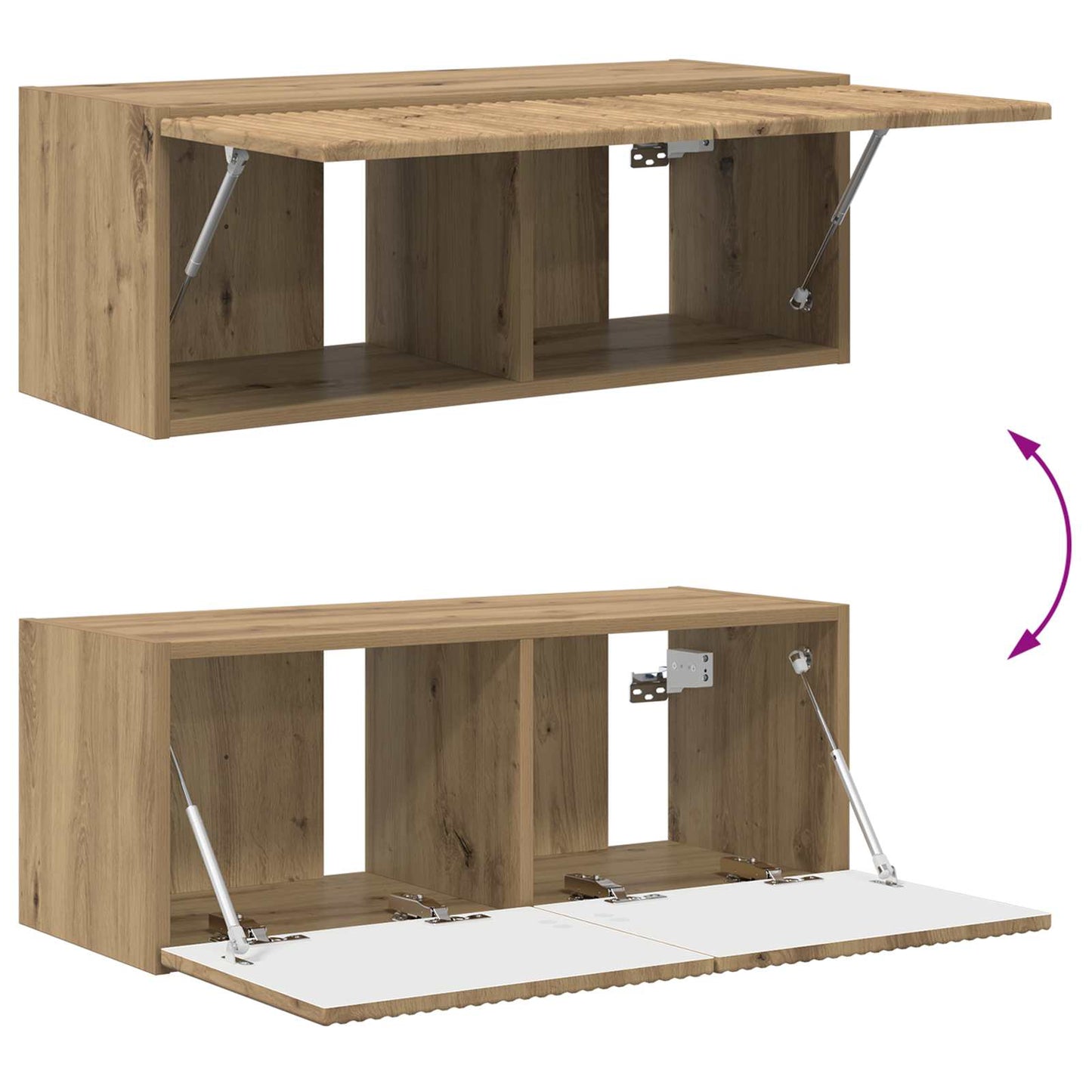 TV Cabinet Set 2 pcs Artisan Oak Engineered Wood