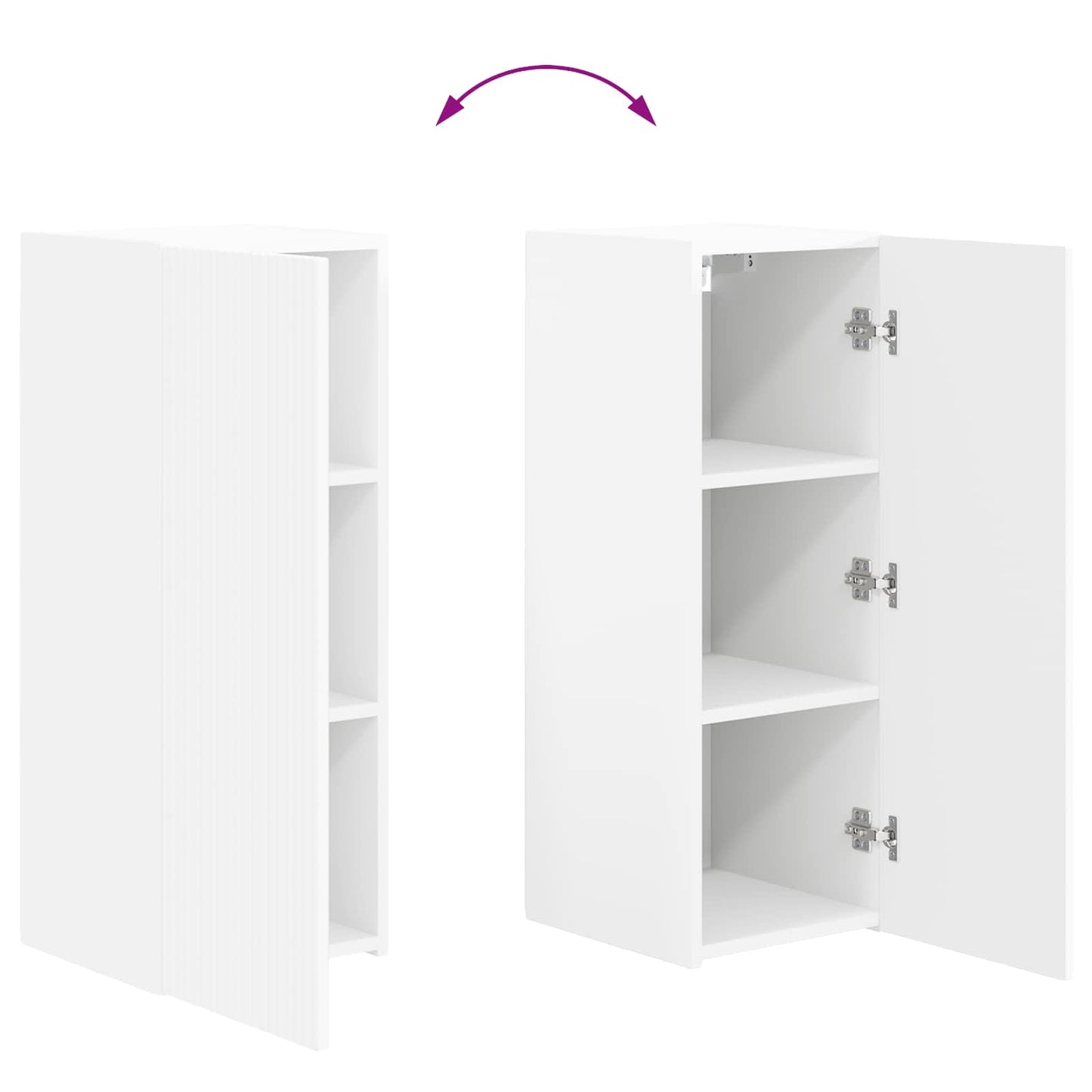 TV Cabinet Set Wall-mounted 2 pcs White Engineered Wood