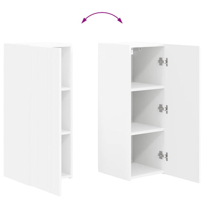 TV Cabinet Set Wall-mounted 2 pcs White Engineered Wood