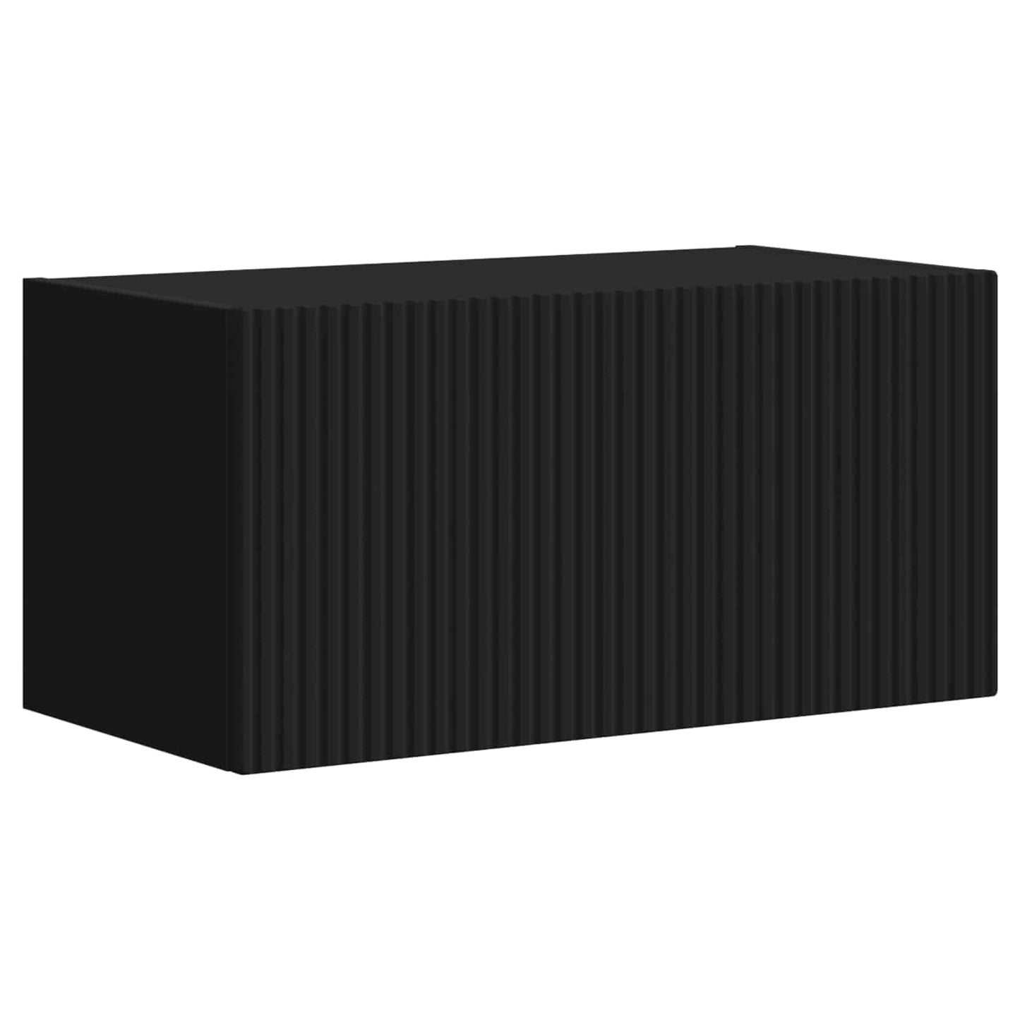 TV Cabinet Set 2 pcs Black Engineered Wood