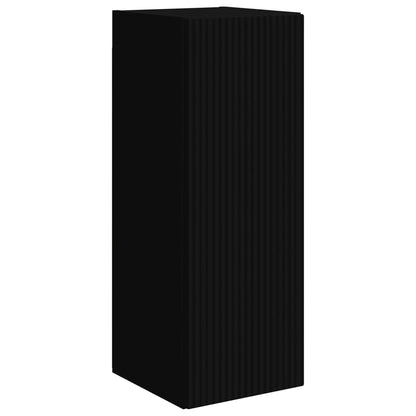 TV Cabinet Set 2 pcs Black Engineered Wood