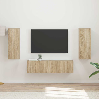 TV Cabinet Set Wall-mounted 2 pcs Sonoma Oak Engineered Wood