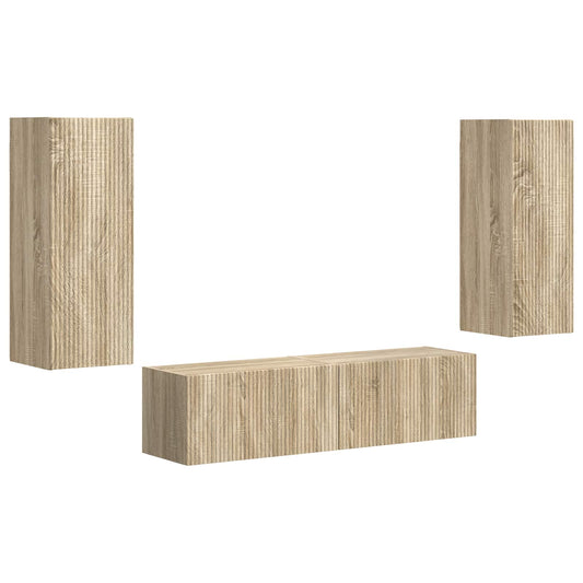 TV Cabinet Set Wall-mounted 2 pcs Sonoma Oak Engineered Wood
