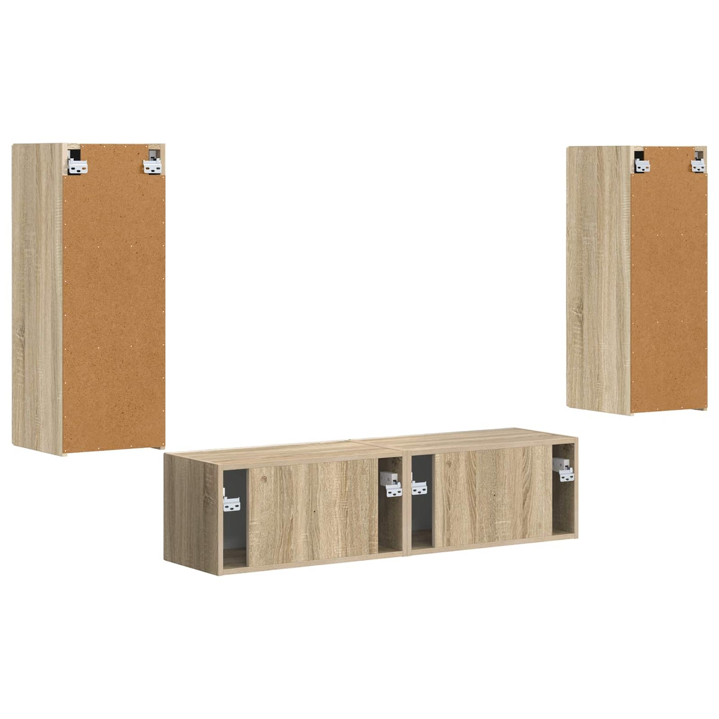 TV Cabinet Set Wall-mounted 2 pcs Sonoma Oak Engineered Wood