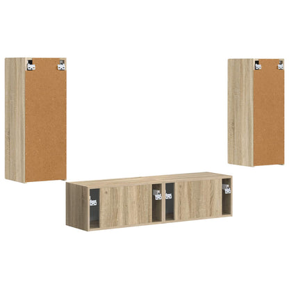 TV Cabinet Set Wall-mounted 2 pcs Sonoma Oak Engineered Wood