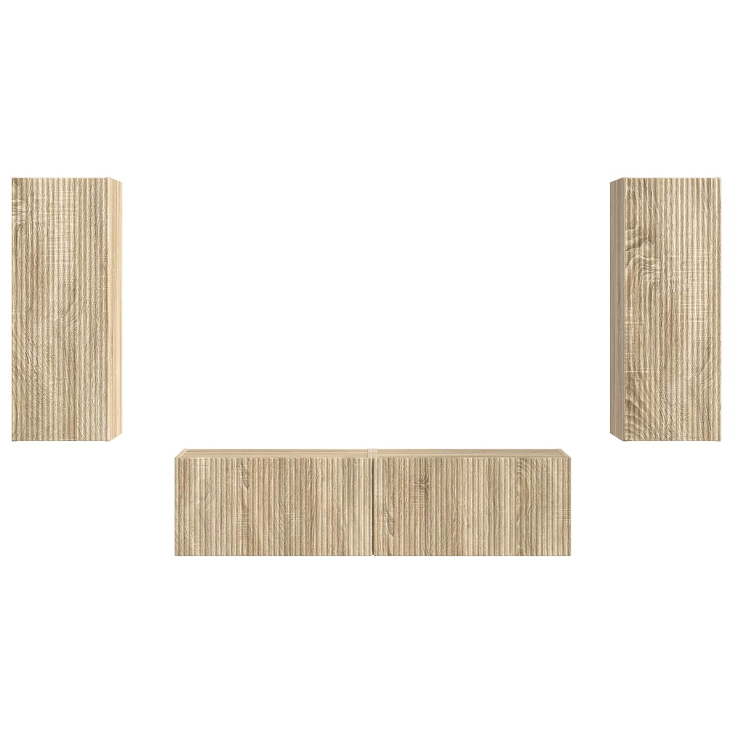 TV Cabinet Set Wall-mounted 2 pcs Sonoma Oak Engineered Wood
