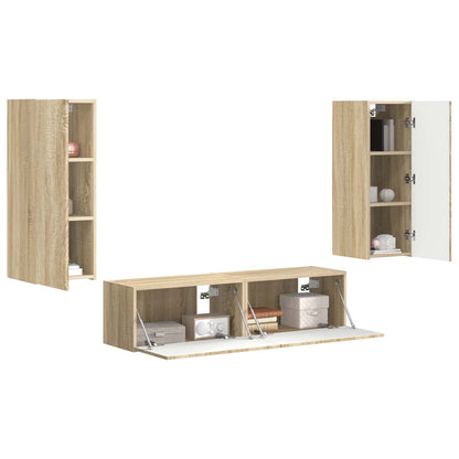 TV Cabinet Set Wall-mounted 2 pcs Sonoma Oak Engineered Wood