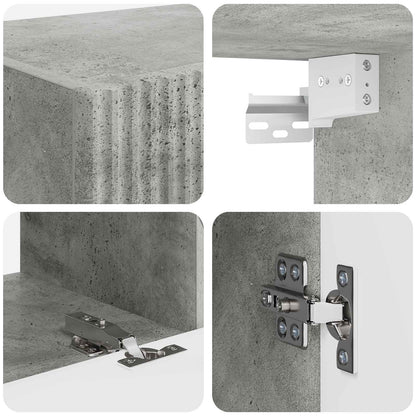 TV Cabinet Set Wall-mounted 2 pcs Concrete Grey Engineered Wood