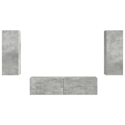 TV Cabinet Set Wall-mounted 2 pcs Concrete Grey Engineered Wood