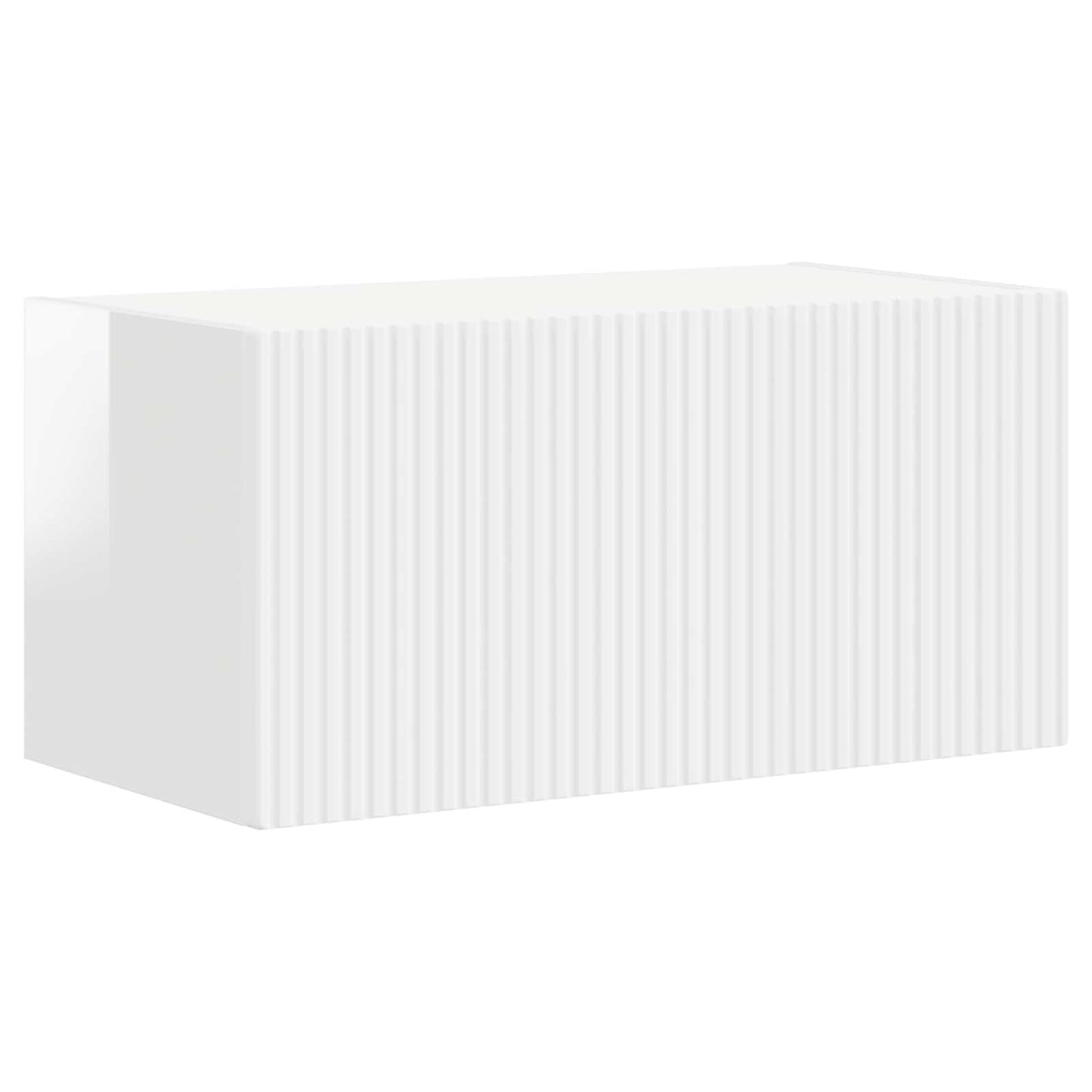 TV Cabinet Set 2 pcs High Gloss White Engineered Wood