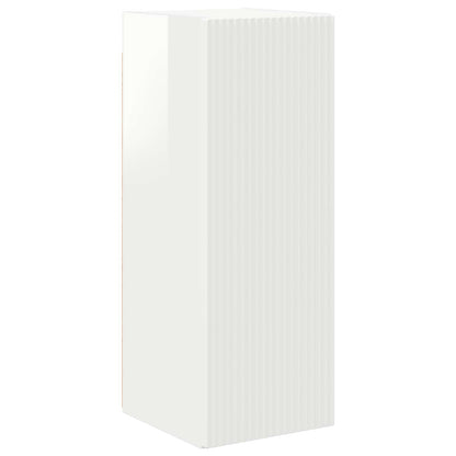 TV Cabinet Set 2 pcs High Gloss White Engineered Wood