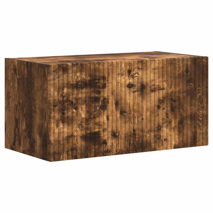 TV Cabinet Set Wall-mounted 2 pcs Smoked Oak Engineered Wood
