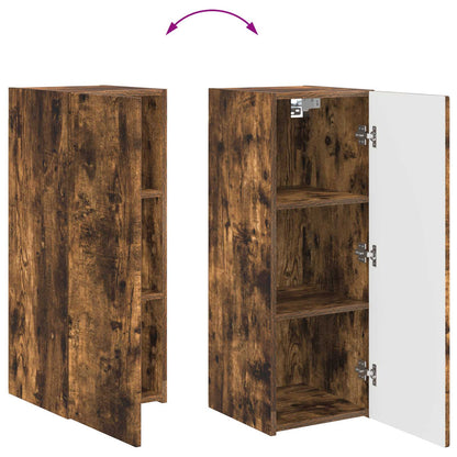 TV Cabinet Set Wall-mounted 2 pcs Smoked Oak Engineered Wood